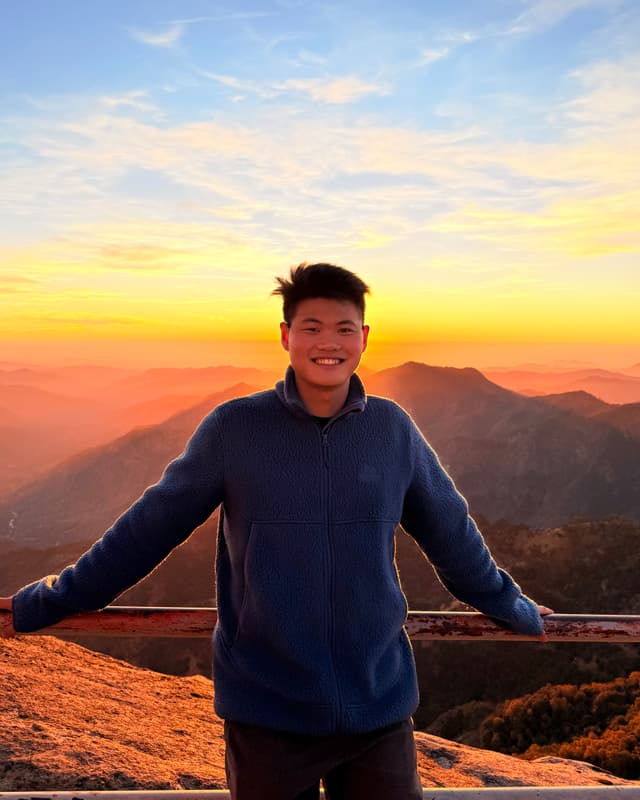 Pin Ren Toh at sunset in the mountains
